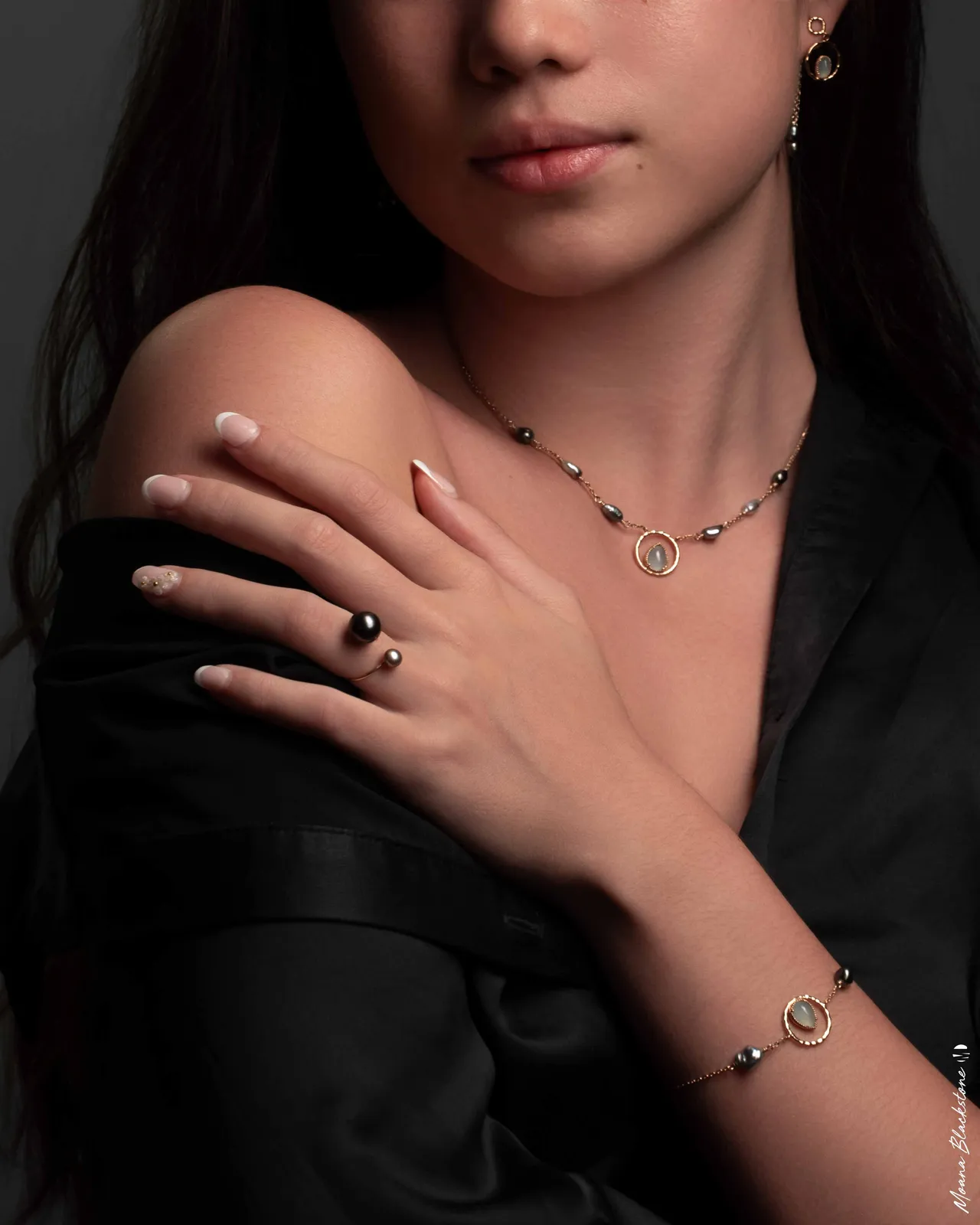 Detail of necklaces and rings