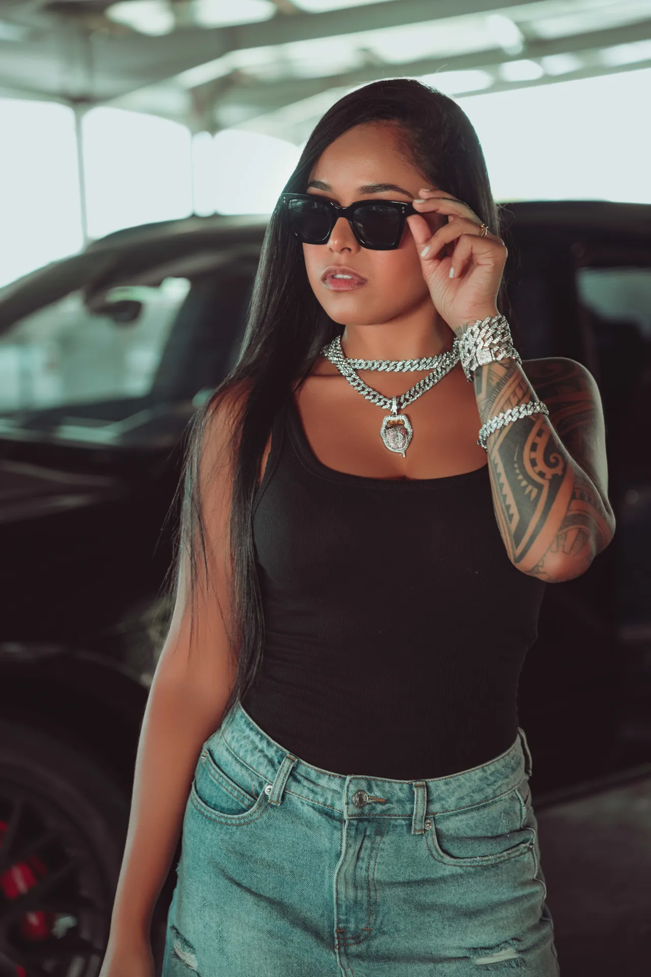 Portrait with sunglasses and jewellery