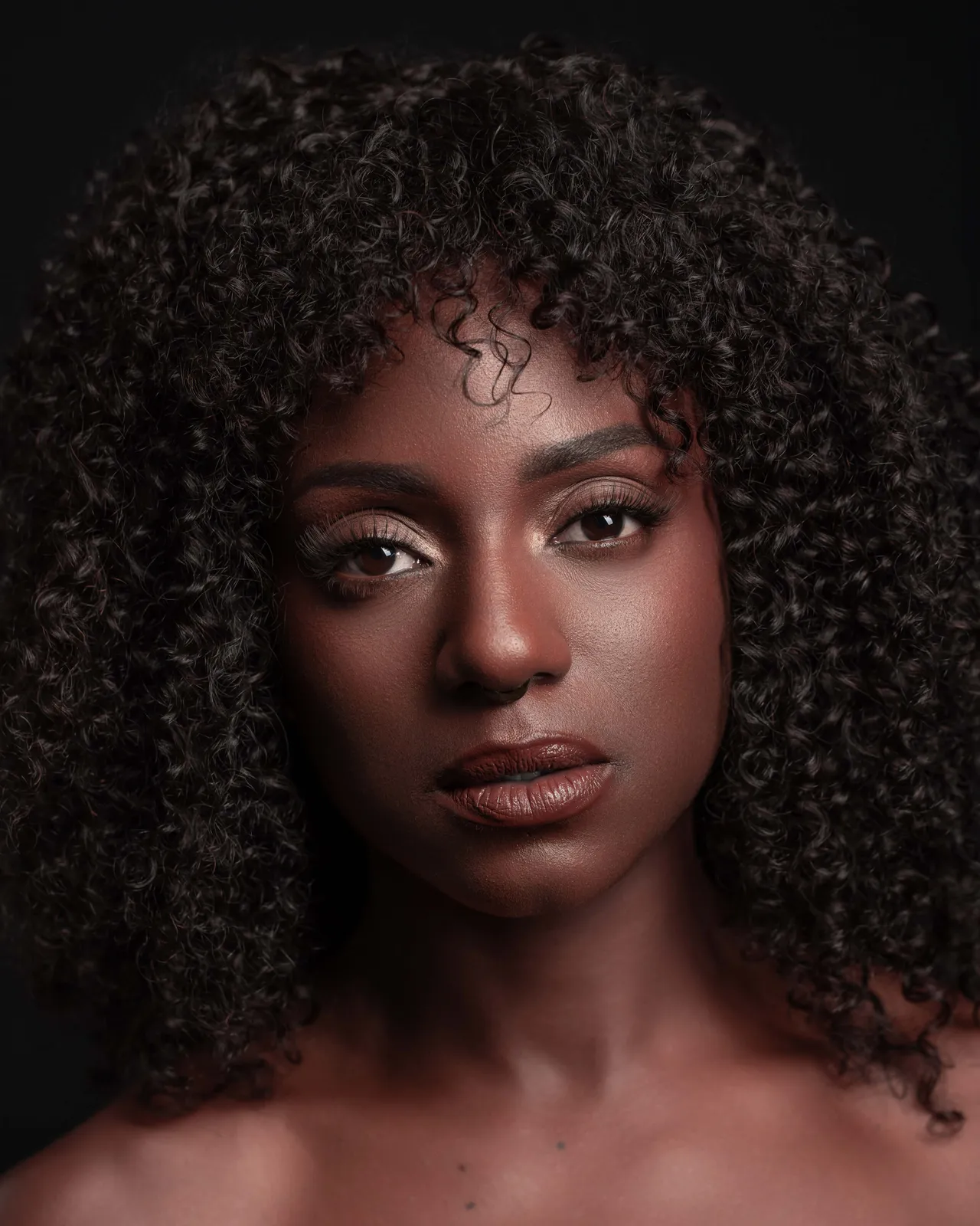 Beauty portrait with curly hair