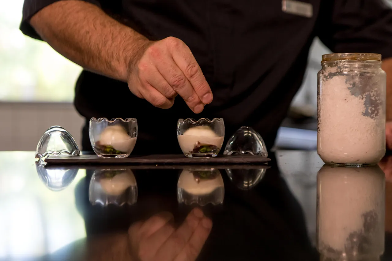 Finishing touches on desserts